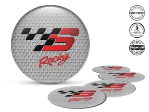 Domed Sticker Style Exclusive Race Flow Vector